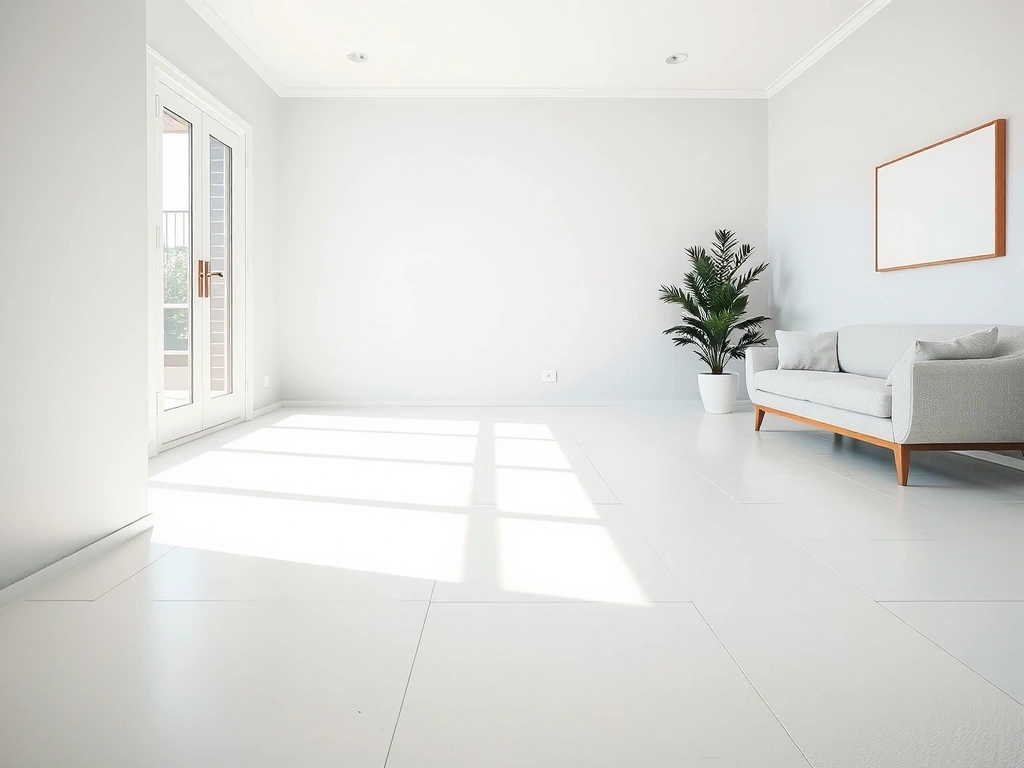 Sala limpia y minimalista