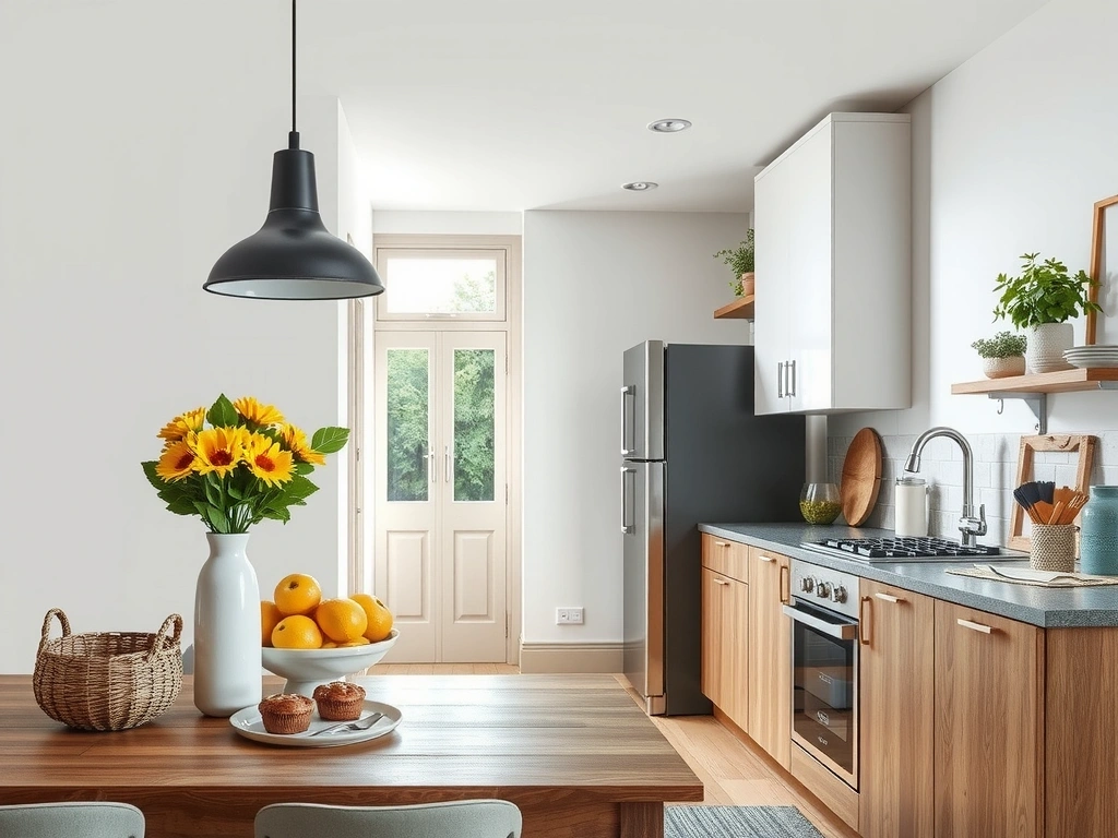 Cocina limpia y reluciente